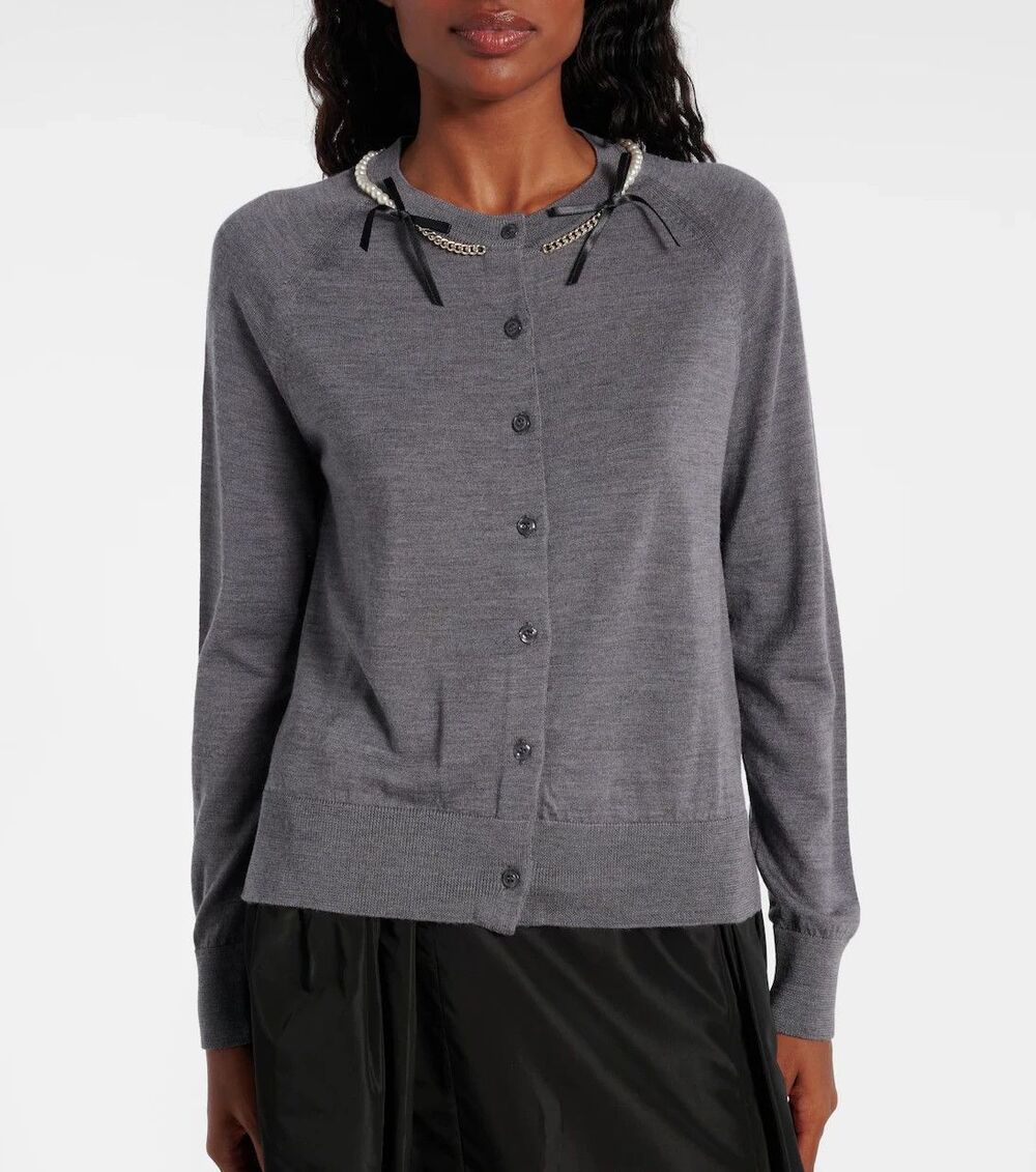 $878 Simone Rocha Wool and Silk Cardigan Size Large
